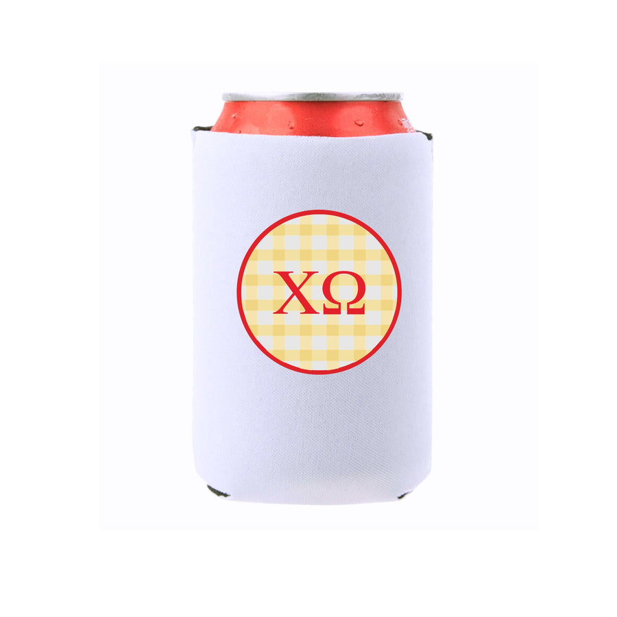 Chi Omega & Mom Can Coolers - Gingham Design
