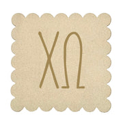 Chi Omega Sorority Scalloped Faux Suede Coasters