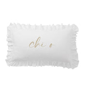 Sorority Script Nickname Scalloped Ruffle Pillow Cover