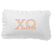 Chi Omega Greek Letter Scalloped Pillow Covers