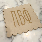 Sorority Scalloped Faux Suede Coasters