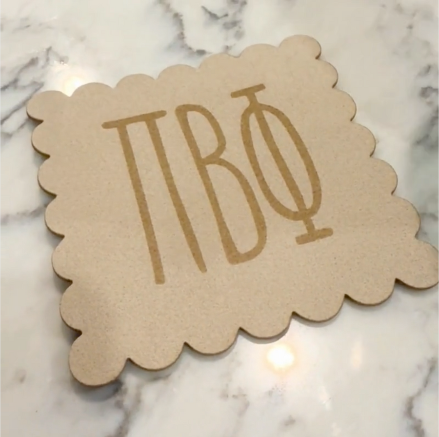 Sorority Scalloped Faux Suede Coasters