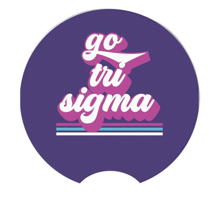 Tri Sigma - Sorority Car Coasters - Go Design