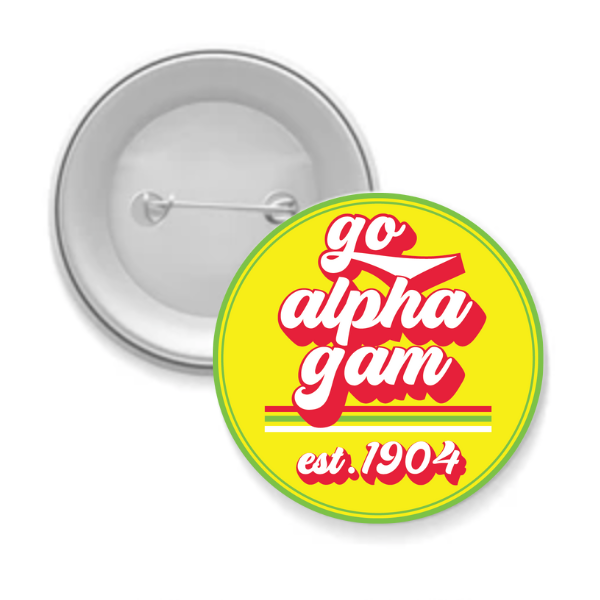 Alpha Gam - Sorority Button - Go Design