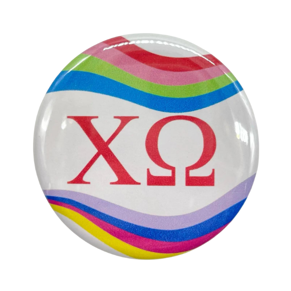 Chi O - Sorority Button - Retro Wave Design