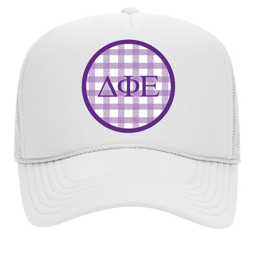 Alpha Chi Omega Alpha Chi Omega Sorority and Sorority Mom gingham Greek letter hats