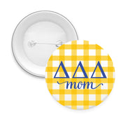 Sorority & Sorority Mom Greek Letter Gingham Buttons