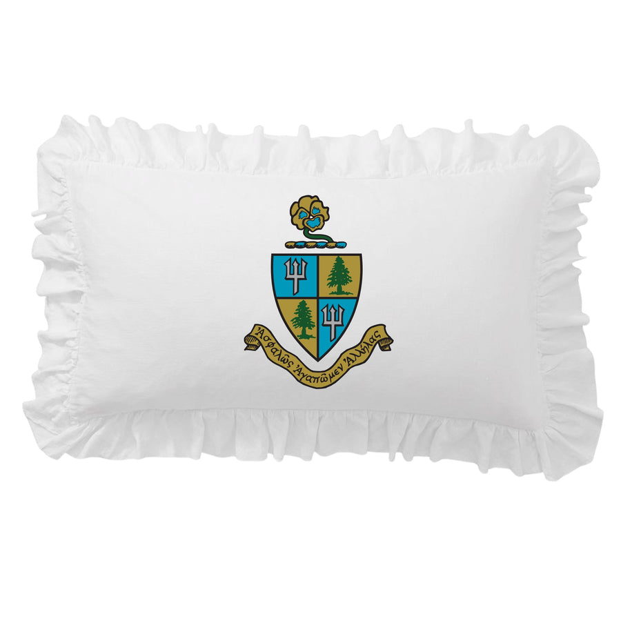 Delta Delta Delta Crest Scalloped Pillow Cover