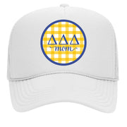 Sorority & Sorority Mom Greek Letter Hats with Gingham Design in Sorority Colors
