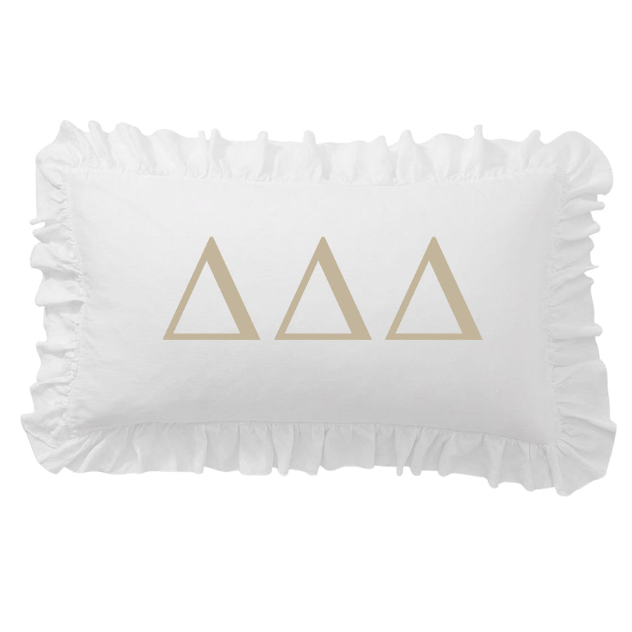 Delta Delta Delta Greek Letter Scalloped Pillow Covers