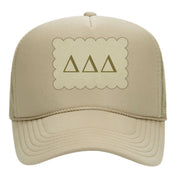 Delta Delta Delta Trucker Hats with Scalloped Faux Suede Patch