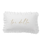 Delta Delta Delta Script Nickname Scalloped Ruffle Pillow Cover