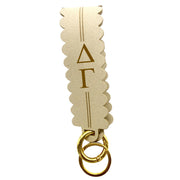 Sorority Greek Letter Faux Suede Wristlet Keychain