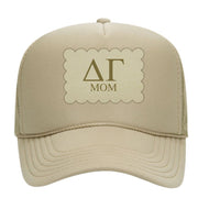 Sorority Mom Hats with Scalloped Faux Suede Patch