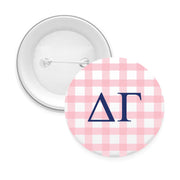Sorority & Sorority Mom Greek Letter Gingham Buttons