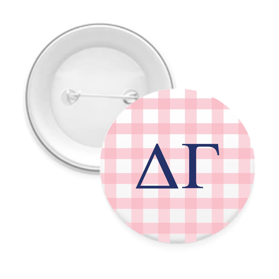 Sorority & Sorority Mom Greek Letter Gingham Buttons