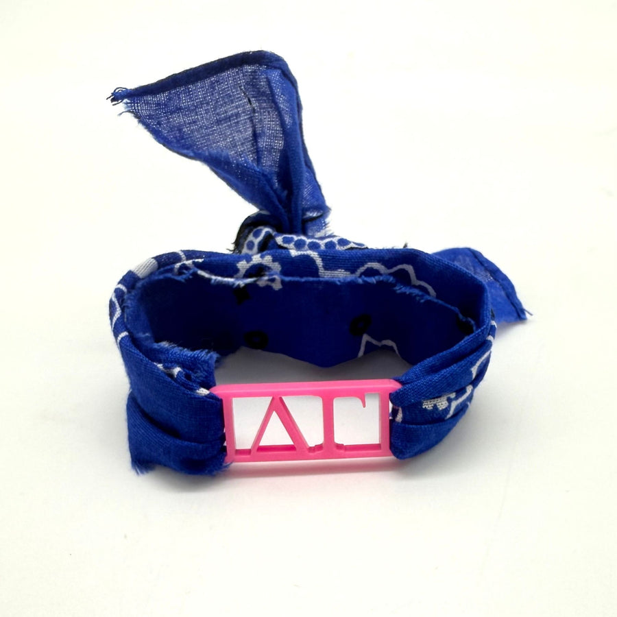 Delta Gamma- Bandana Wrap w/ Metallic Acrylic Slide