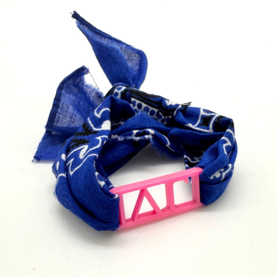 Delta Gamma- Bandana Wrap w/ Metallic Acrylic Slide