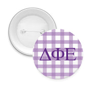 Sorority & Sorority Mom Greek Letter Gingham Buttons