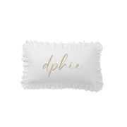 Sorority Script Nickname Scalloped Ruffle Pillow Cover