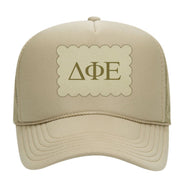 Sorority Trucker Hats with Scalloped Faux Suede Patch