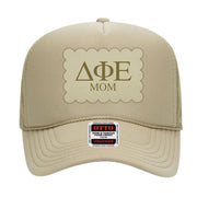 Sorority Trucker Hats with Scalloped Faux Suede Patch