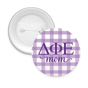 Sorority & Sorority Mom Greek Letter Gingham Buttons