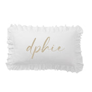 Sorority Script Nickname Scalloped Ruffle Pillow Cover