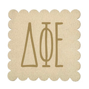 Sorority Scalloped Faux Suede Coasters