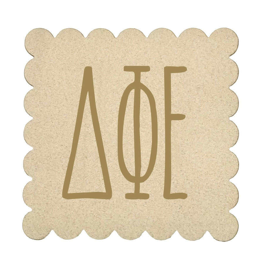 Sorority Scalloped Faux Suede Coasters