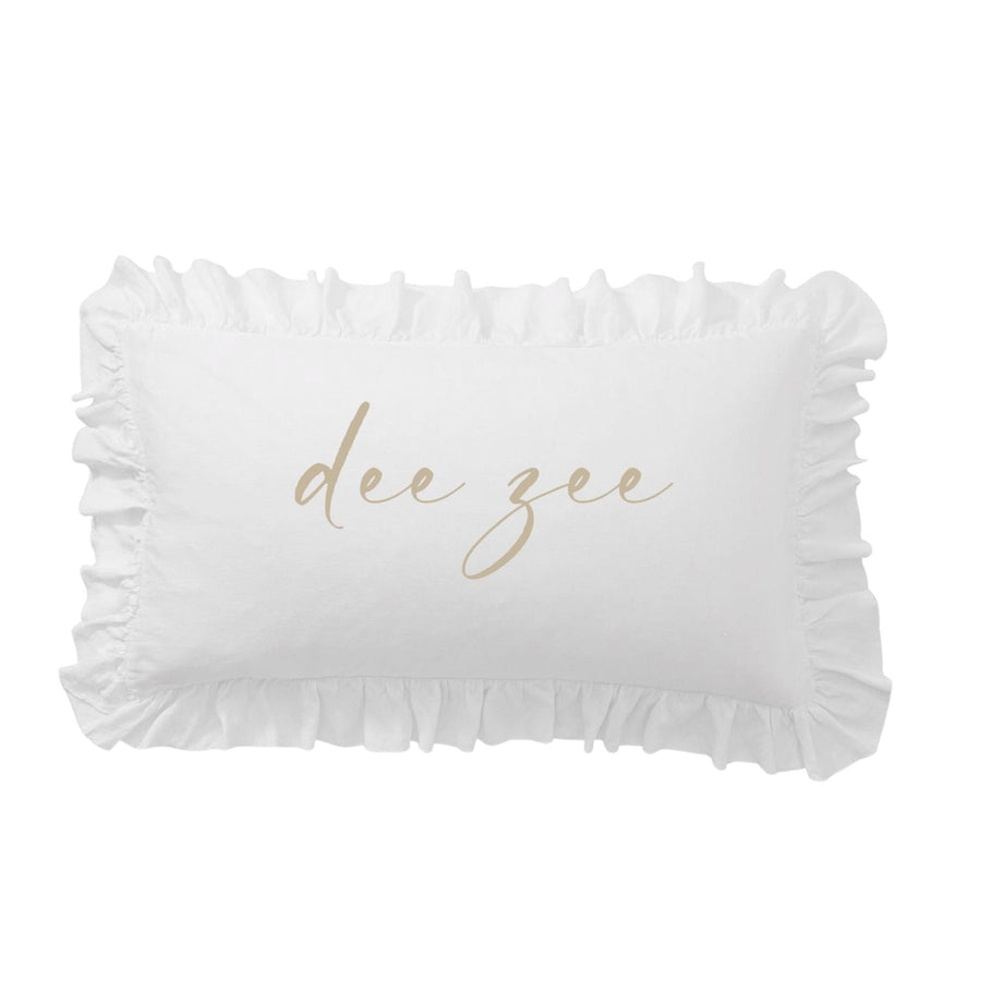 Sorority Script Nickname Scalloped Ruffle Pillow Cover