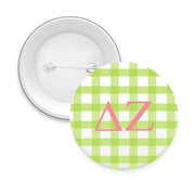 Sorority & Sorority Mom Greek Letter Gingham Buttons