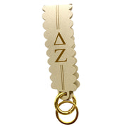 Sorority Greek Letter Faux Suede Wristlet Keychain