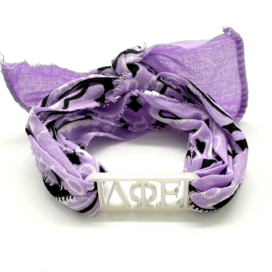 Delta Phi Epsilon - Bandana Wrap w/ Metallic Acrylic Slide