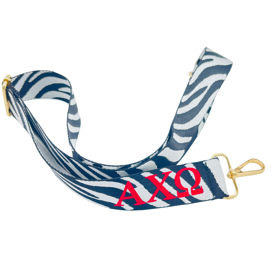 Alpha Chi - Sorority Purse Strap (in Zebra)