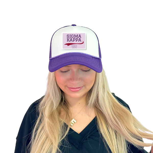 Sig Kap - Sorority Trucker Hat w/ Patch - Collegiate Design