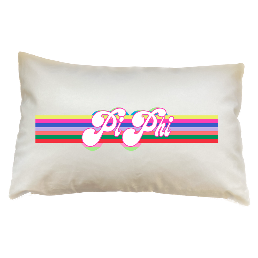 Pi Phi - Sorority Retro Stripe Pillow