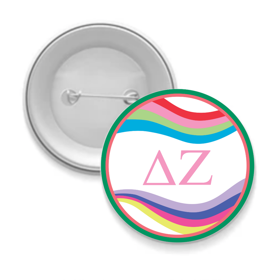 Dee Zee - Sorority Button - Retro Wave Design