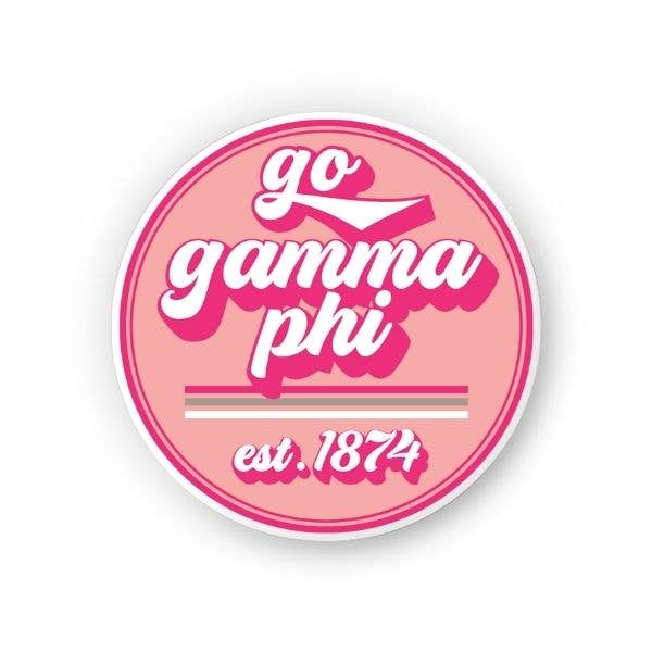 Gamma Phi - Sorority Sticker - Go Design