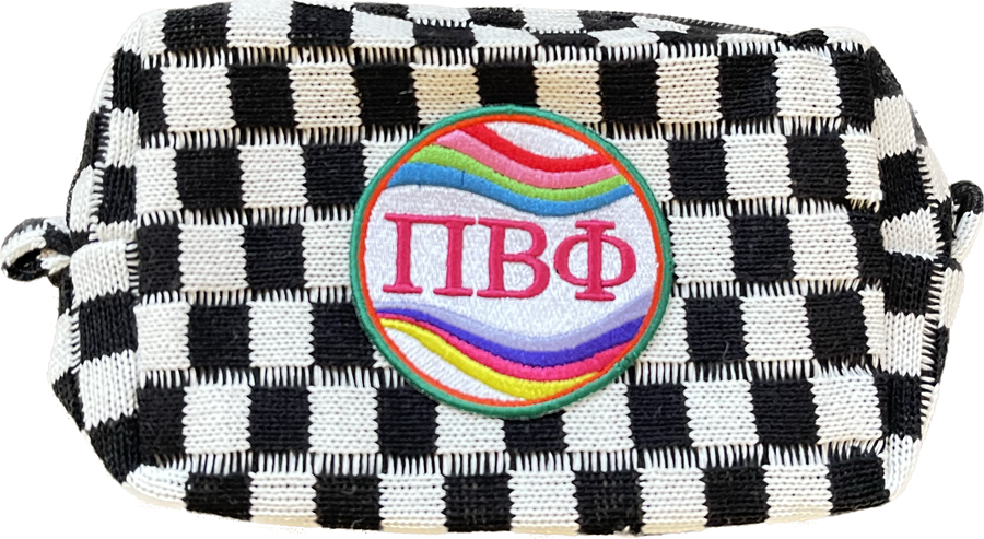 Pi Phi - Sorority Checker Cosmetic Bag