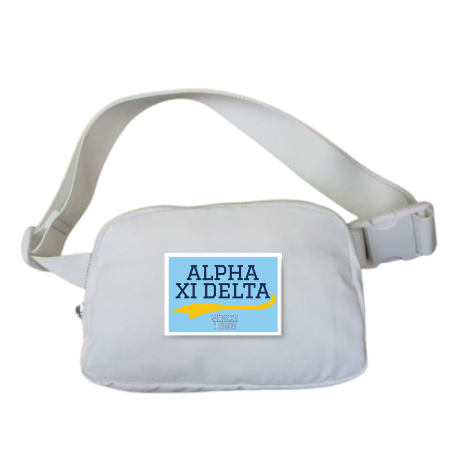 Alpha Xi - Sorority Belt Bag w/ Collegiate Patch