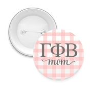 Sorority & Sorority Mom Greek Letter Gingham Buttons