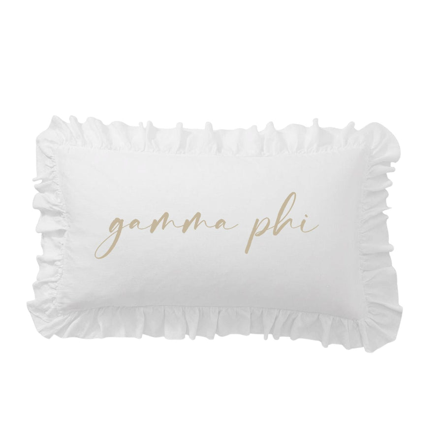 Sorority Script Nickname Scalloped Ruffle Pillow Cover
