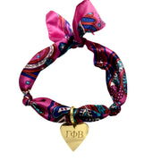 Sorority Scarf Necklace with Engraved Heart Charm