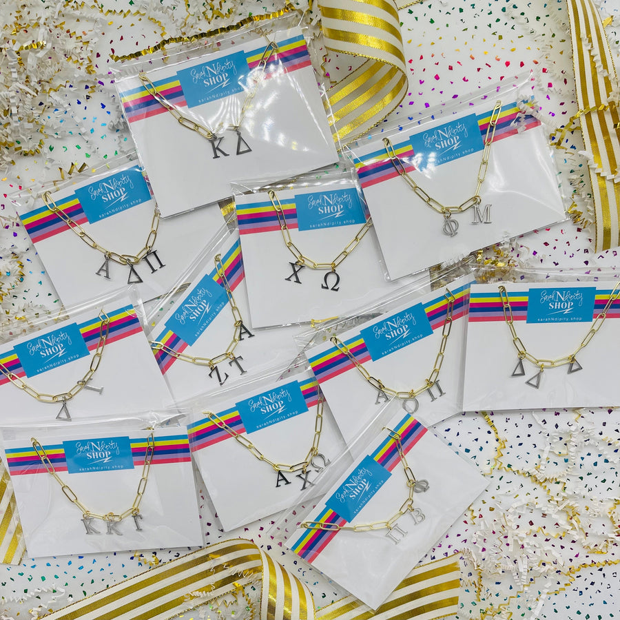 Sorority Letter Charm Necklaces