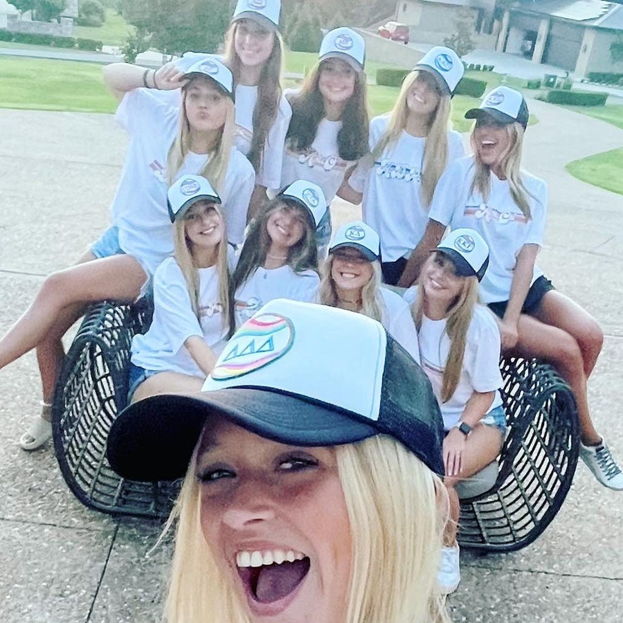 Sorority Trucker Hat with Retrowave Patch
