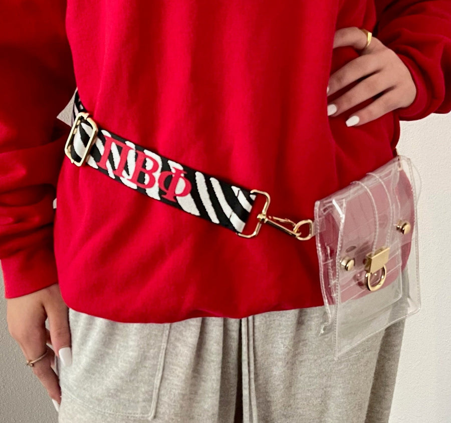 Sorority Interchangeable Purse Strap in Zebra