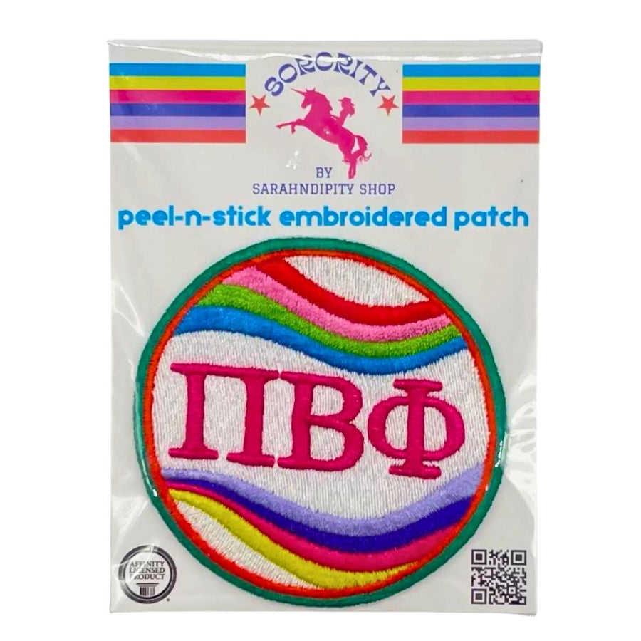 Peel & Stick Sorority Patch in Retrowave Design