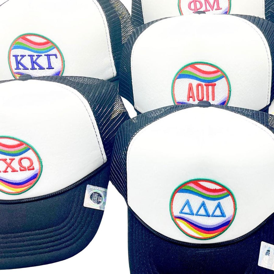 Sorority Trucker Hat with Retrowave Patch