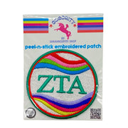 Peel & Stick Sorority Patch in Retrowave Design